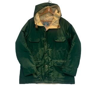Vintage William Barry Struggle Gear Jacket Men L Green Parka Hooded Made in USA
